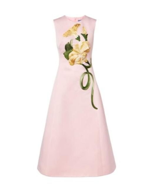Leo Pink Floral-Appliqué Cocktail Dress