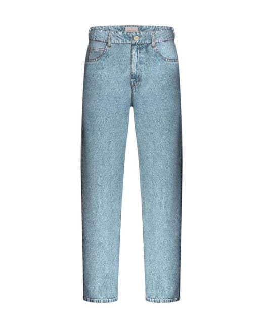 Marella Blue Mom-Fit Denim 5-Pocket Trousers