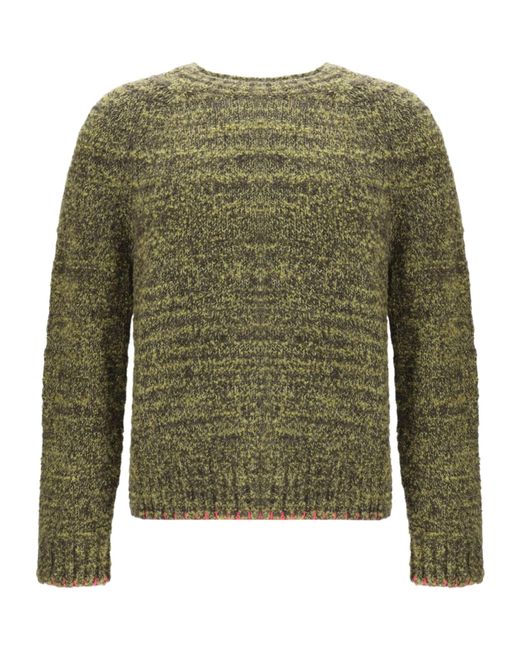 sunflower Green Long-Sleeved Crew Neck Sweater for men