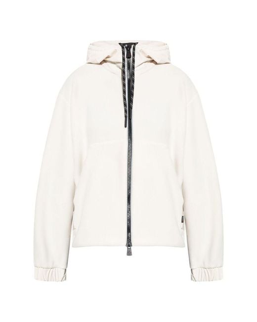 Moncler White Long-Sleeved Hooded Casual Jacket