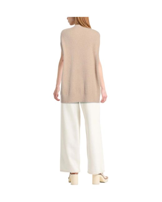 Weekend by Maxmara Natural Solid-Color Knitted Short-Sleeved Shirt