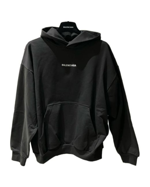 Balenciaga Black New Back Medium Fit Hoodie for men