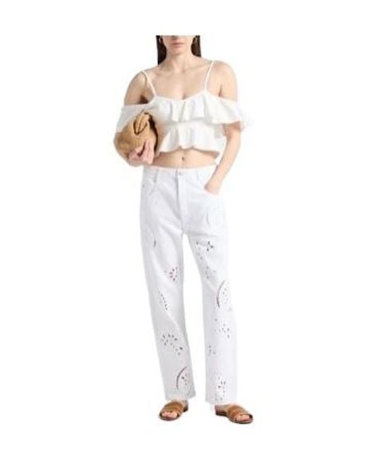 Isabel Marant White High-Waisted Straight-Leg Jeans