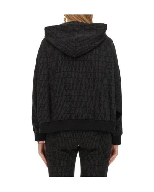 Moschino Black Hooded Long-Sleeved Hoodie