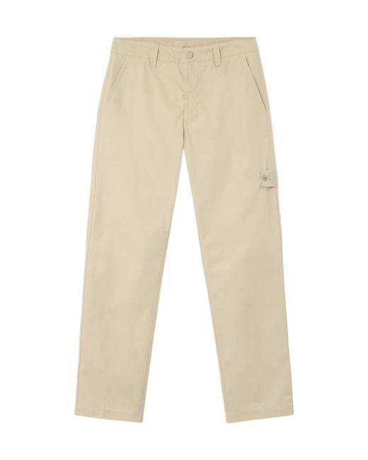 Stone Island Natural Logo-Patch Trousers for men