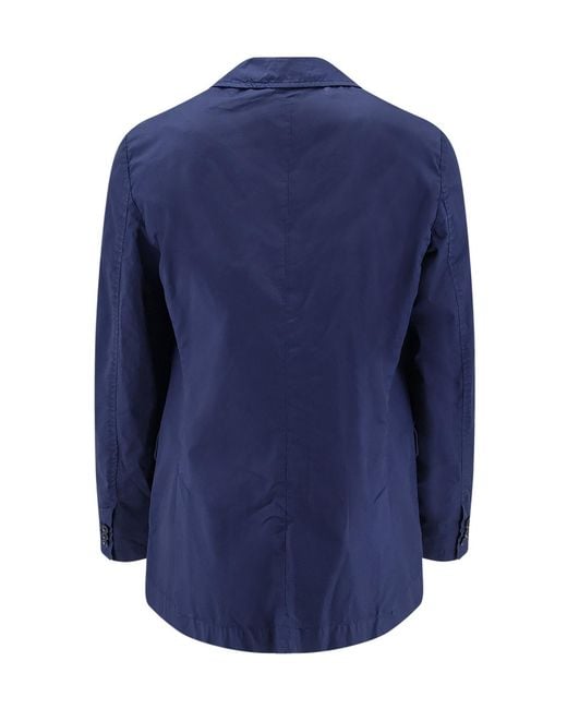 Aspesi Blue Garment-Dyed Cotton Blazer for men
