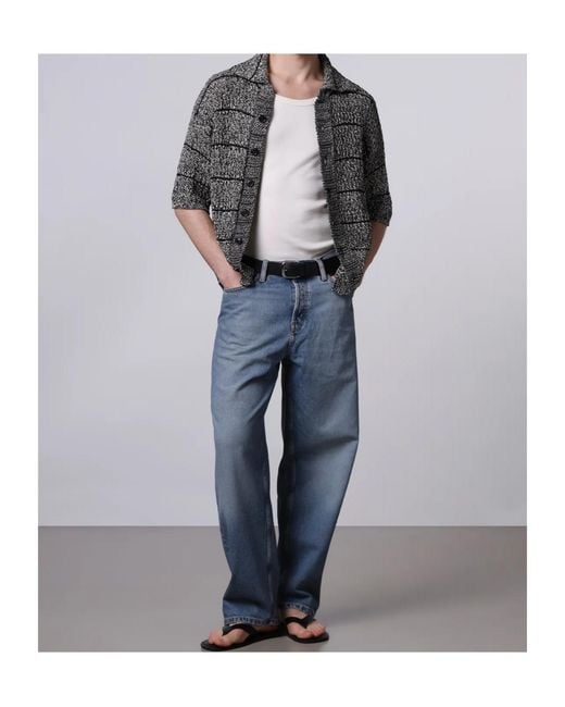 Roberto Collina Gray Mouline Short-Sleeve Cardigan for men