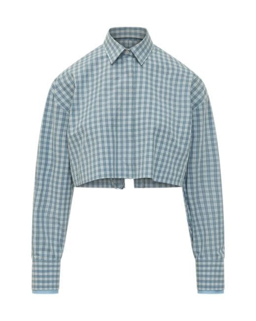 MSGM Blue Regular Checks Shirt