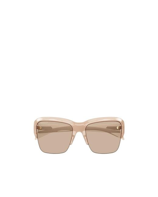 Gucci White Eyewear Square Frame Sunglasses