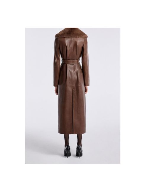 Nour Hammour Brown Long-Sleeved Coat