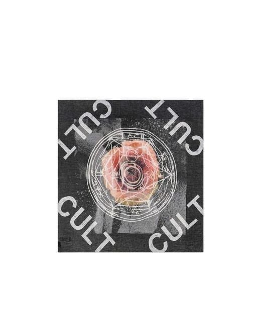 McQueen Black Printed Scarf
