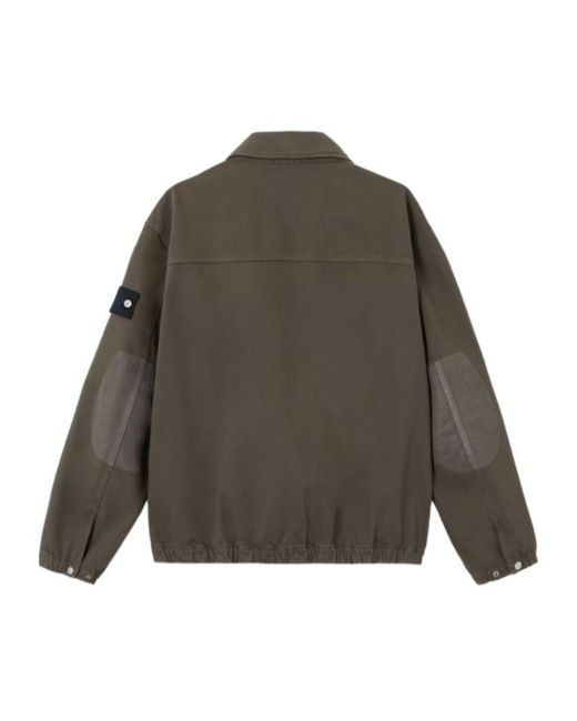Stone Island Green Denim Coach Jacket for men