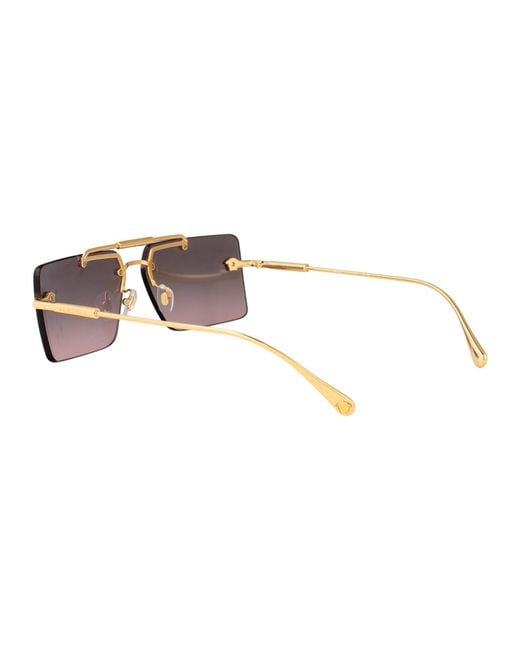 Versace Gray Rectangular Frame Sunglasses