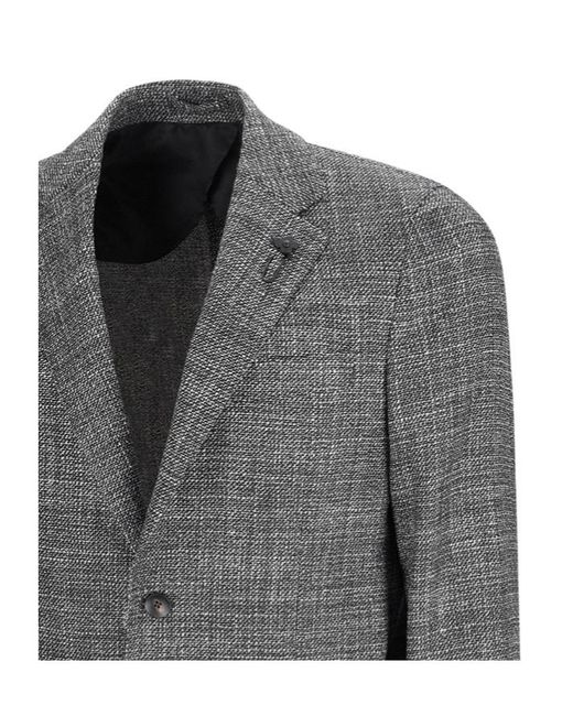 Lardini Gray Single-Breasted Blazer for men