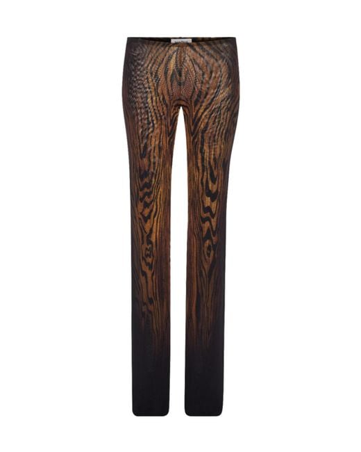 Jean Paul Gaultier Brown Abstract-Pattern Print Trousers