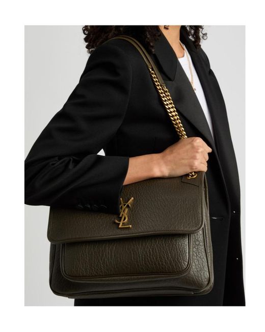Saint Laurent Black Niki Large Leather Shoulder Bag