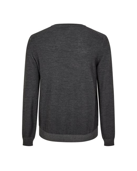 McQueen Gray Crew Neck Long-Sleeve Knit Sweater for men