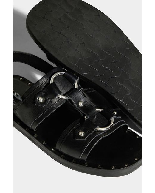 DSquared² Black Stud-Detail Calf-Leather Sandals for men