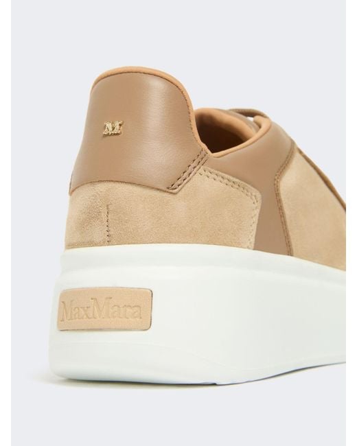Max Mara Natural Lace-Up Sneakers