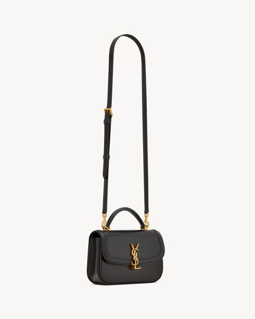 Saint Laurent White Cassandre Calf Leather Shoulder Bag
