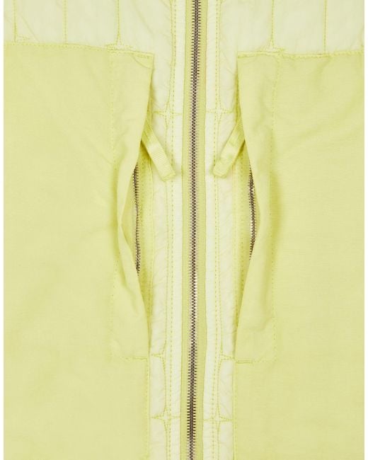 Stone Island Yellow A Cotton-Padded Suit With A Hooded Jacket for men