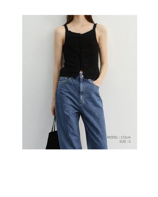 DUNST Black Button-Embellishment Top