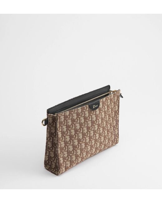 Dior Brown A5 Triangle Pouch for men