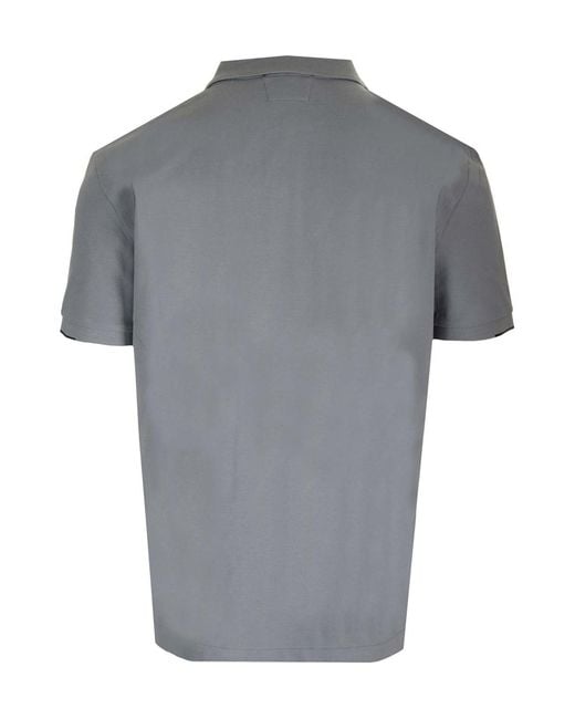 C P Company Gray Stretch Piquet Polo Shirt for men