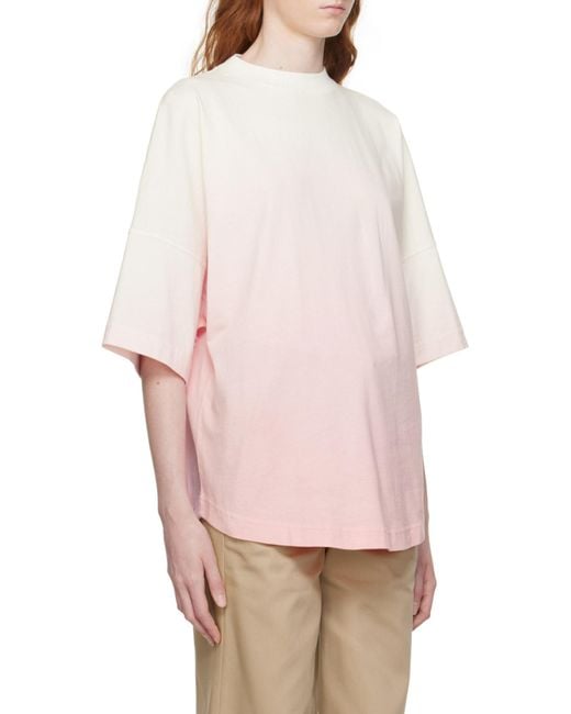 Palm Angels Natural Gradient-Effect Crewneck T-Shirt