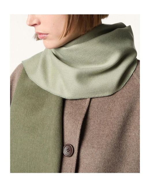 Loro Piana Green Two-Tone Scarf
