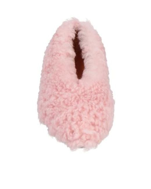 Marni Pink Shearling Lined Flat Shoes