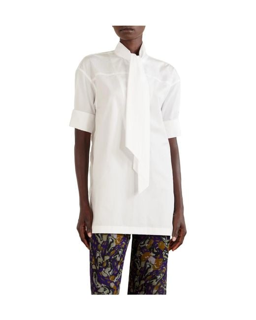 Dries Van Noten White Loose Cotton Shirt
