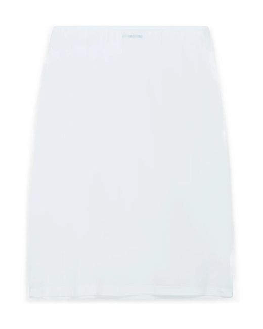 Jil Sander White Logo-Detail Midi Skirt