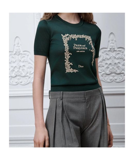 Dior Black Book Cover Short-Sleeved Fitted Sweater