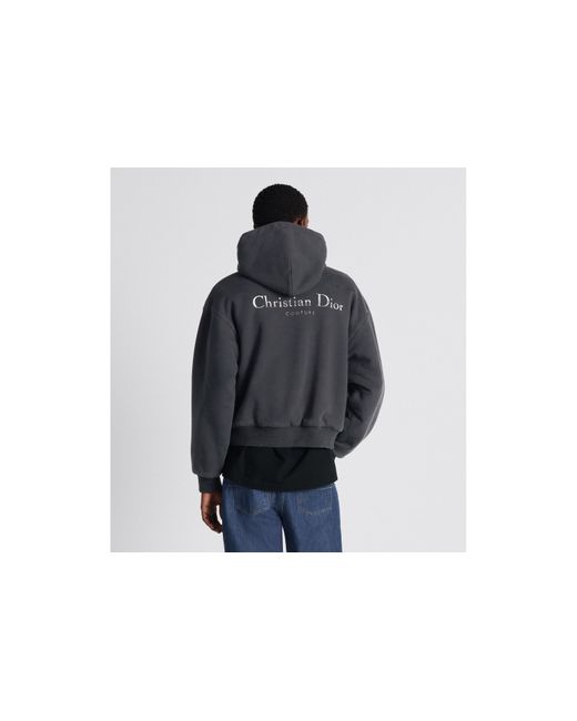 Dior Gray Long-Sleeved Hooded Sweater