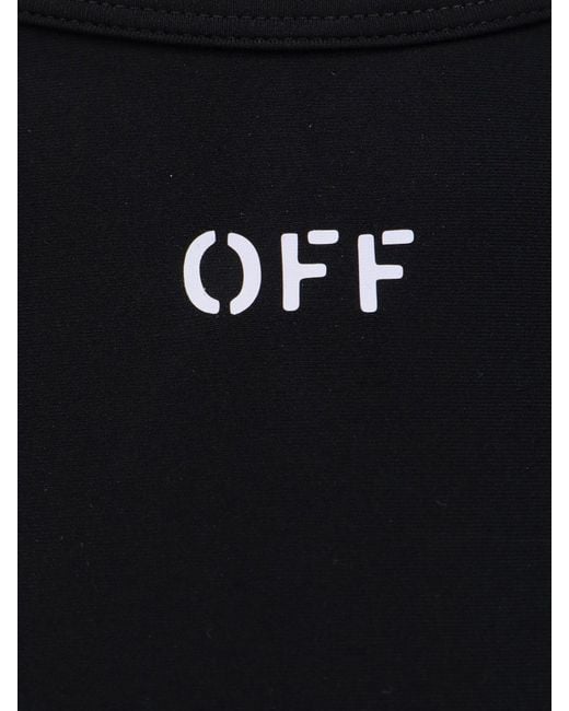 Off-White c/o Virgil Abloh Black Logo Printed Cut-Out Detailed Top