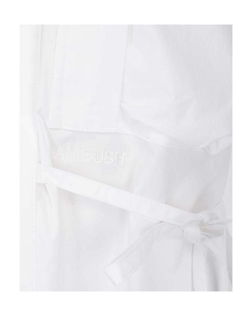 Ambush White Logo Embroidered Longline Shirt