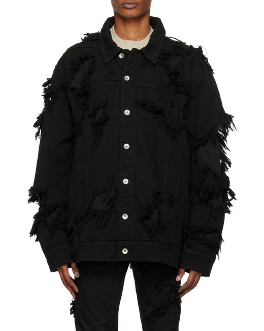 Rick Owens Black Layered Detailed Jacket for men