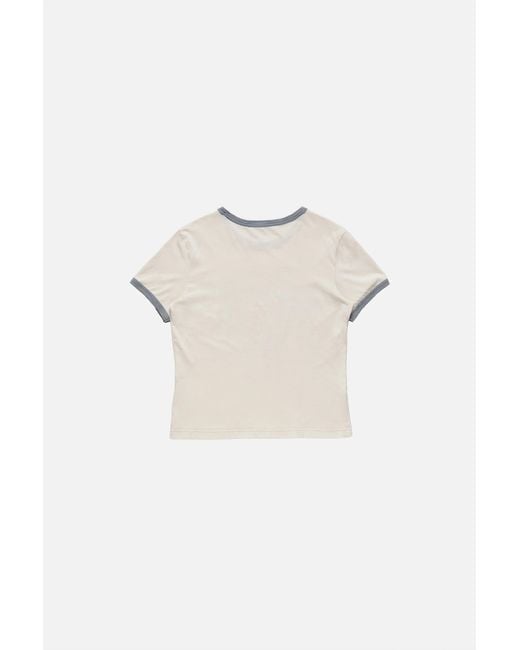 Acne White Graphic T-Shirt for men