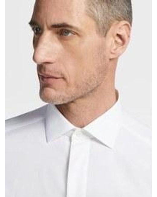 Zegna White Trofeo Long-Sleeved Shirt for men