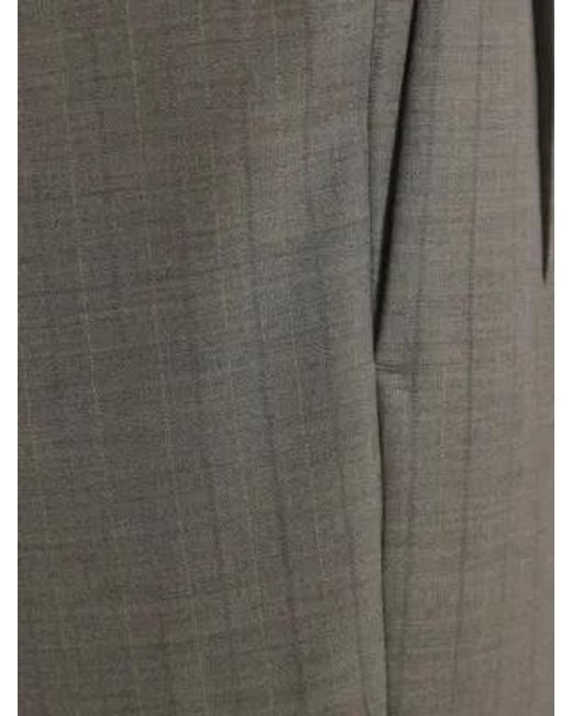 Auralee Gray Pleated Tailored Pants for men