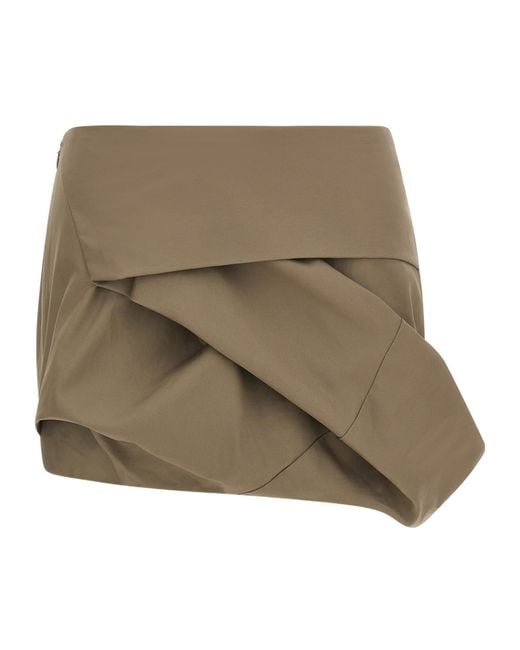 Entire studios Natural Structured Draped Mini Skirt
