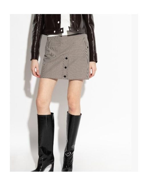 Courreges Gray Houndstooth Pattern Short Skirt