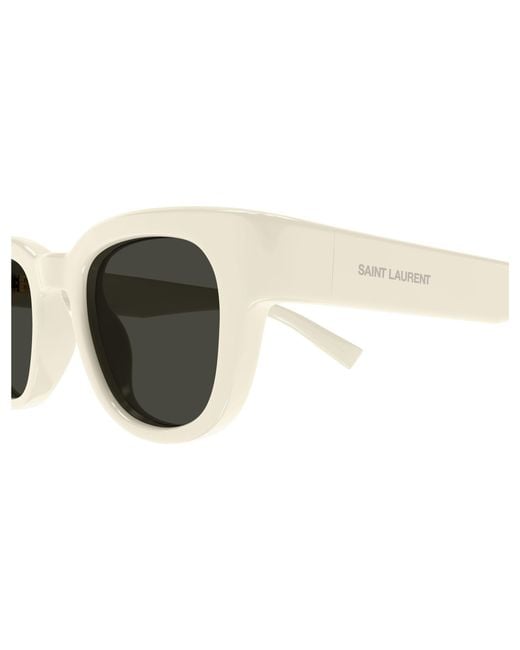 Saint Laurent White Eyewear Oval Frame Sunglasses for men