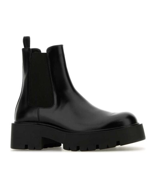 Prada Black Round-Head Short Boots for men