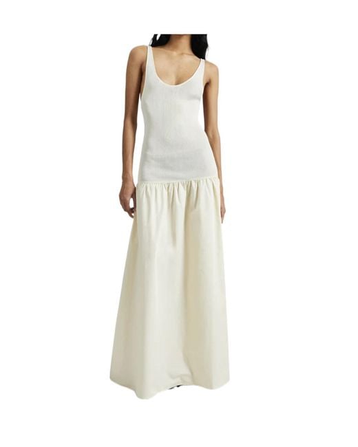 Frankie Shop White Iliya Drop-Waist Sleeveless Maxi Dress