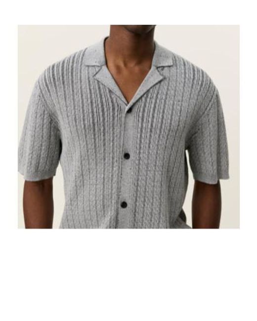 Les Deux Gray Evan Knitted Shirt for men
