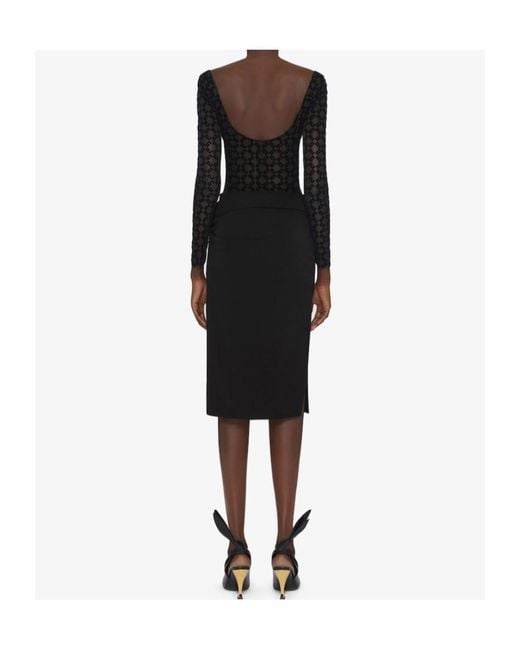 Givenchy Black Monogram Tulle Draped Dress