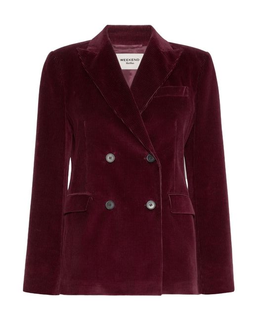 Weekend by Maxmara Purple Lapel Long-Sleeved Suit Jacket