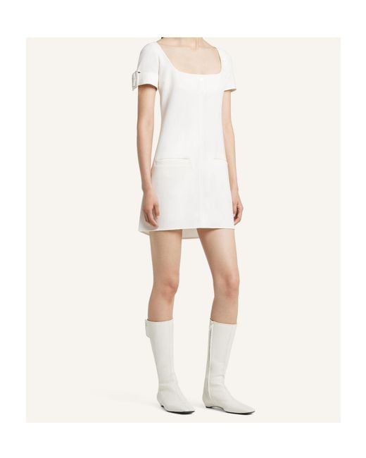 Courreges White Courrèges Buckle A-Line Dress